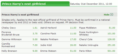 Paddy Power: Wer wird Prinz Harry’s nächste Freundin?