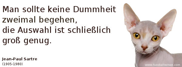 Ignoranz Zitat: Man sollte keine Dummheit zweimal begehen, die Auswahl ist schließlich groß genug - Jean-Paul Sartre